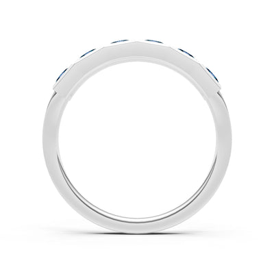 Princess Cut Gemstone Minimalist Bezel Set Half Eternity Band