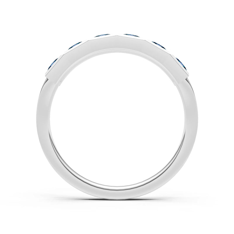 Princess Cut Gemstone Minimalist Bezel Set Half Eternity Band