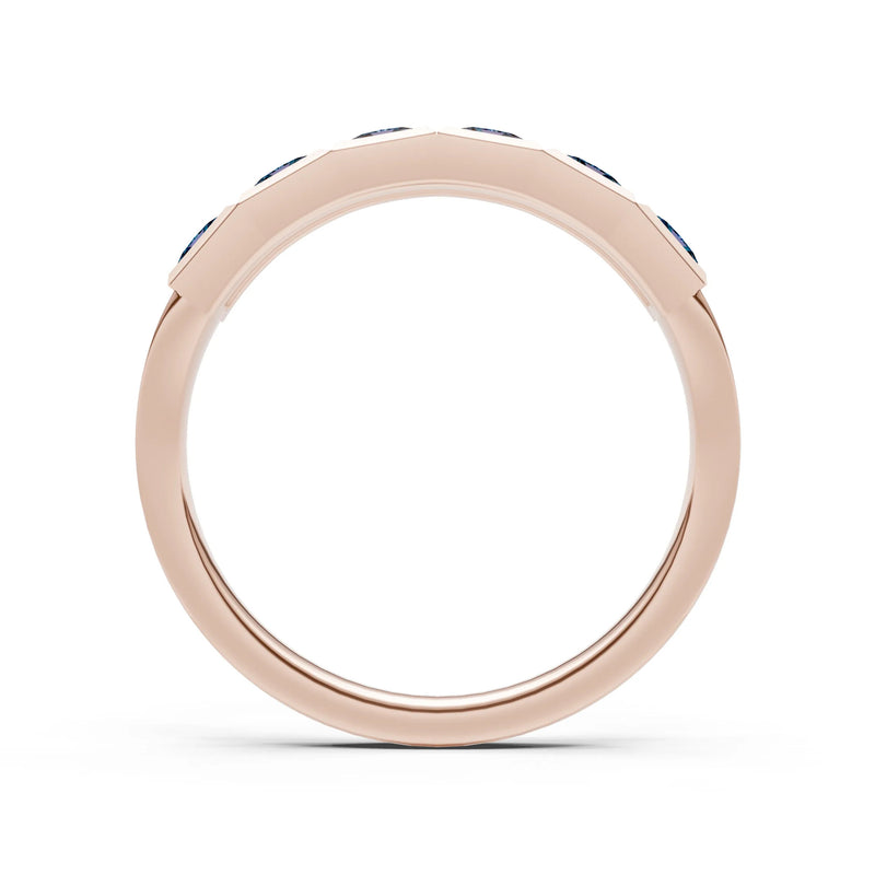 Princess Cut Gemstone Minimalist Bezel Set Half Eternity Band