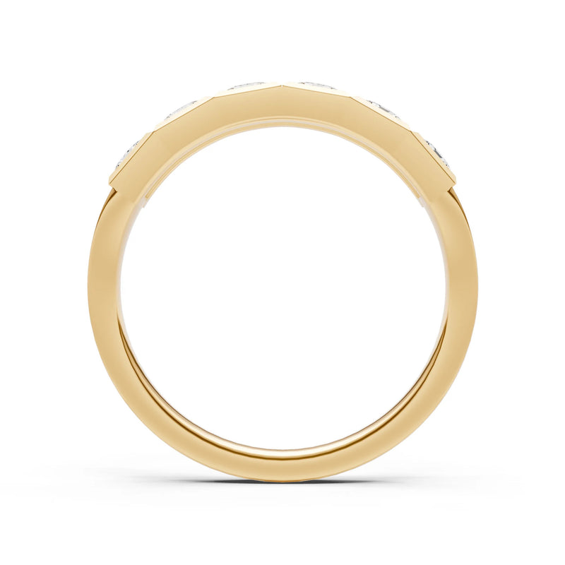 Princess Cut Gemstone Minimalist Bezel Set Half Eternity Band