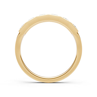 Diamond Minimalist Bezel Set Princess Cut Half Eternity Band