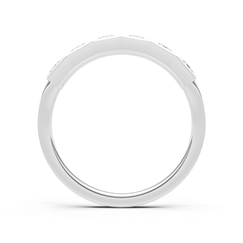 Princess Cut Gemstone Minimalist Bezel Set Half Eternity Band