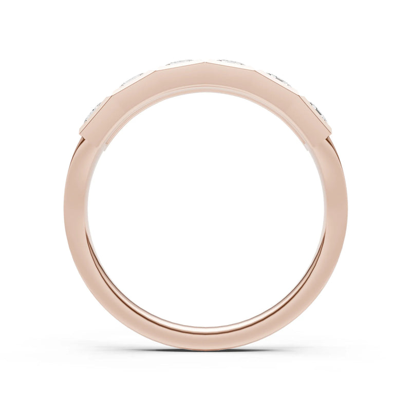 Princess Cut Gemstone Minimalist Bezel Set Half Eternity Band