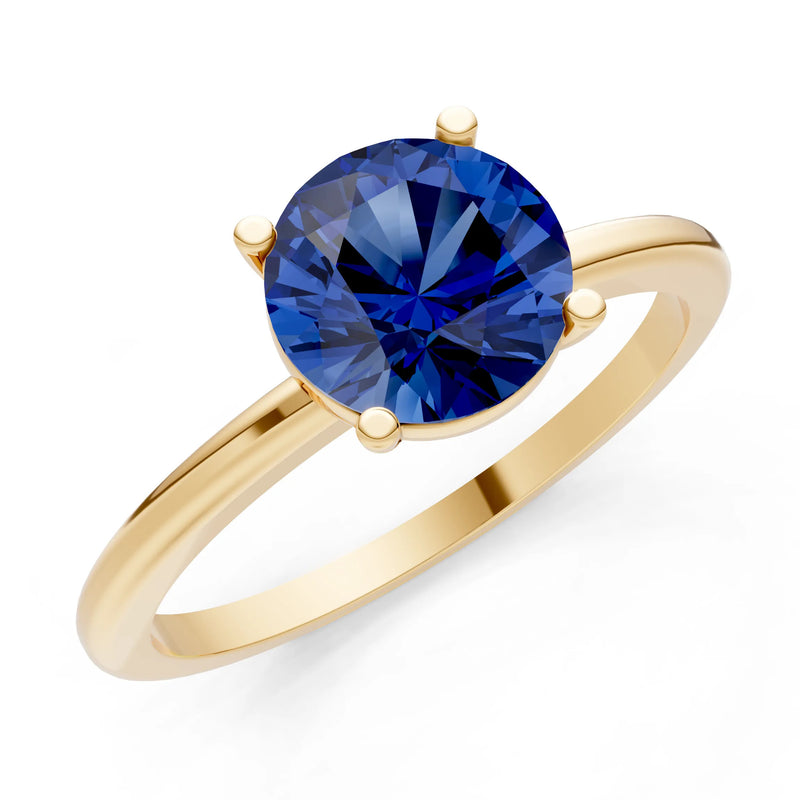 Classic Cathedral Solitaire Gemstone Engagement Ring, 1 Ctw