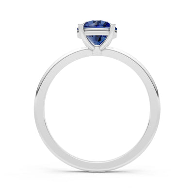 Classic Cathedral Solitaire Gemstone Engagement Ring, 1 Ctw