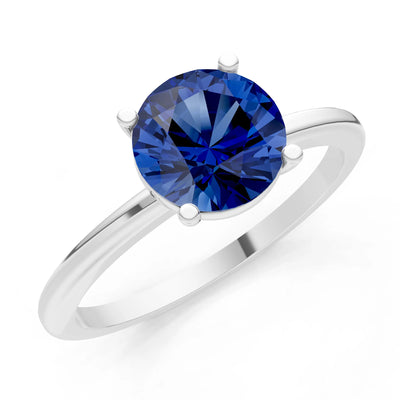 Classic Cathedral Solitaire Gemstone Engagement Ring, 1 Ctw