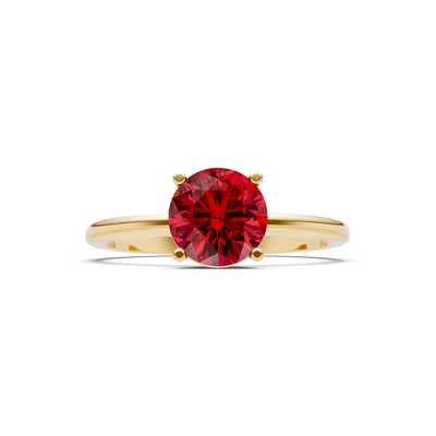 Classic Cathedral Solitaire Gemstone Engagement Ring, 1 Ctw