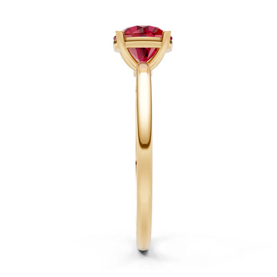 Classic Cathedral Solitaire Gemstone Engagement Ring, 1 Ctw