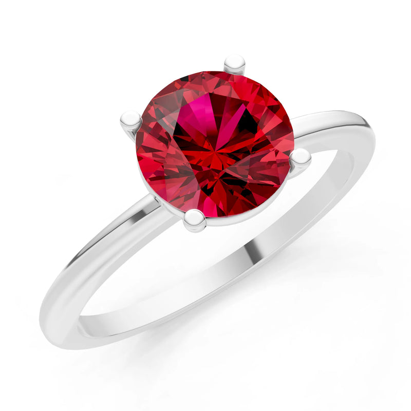 Classic Cathedral Solitaire Gemstone Engagement Ring, 1 Ctw