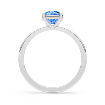 Classic Cathedral Solitaire Gemstone Engagement Ring, 1 Ctw