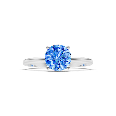 Classic Cathedral Solitaire Gemstone Engagement Ring, 1 Ctw