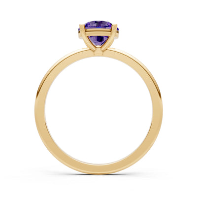 Classic Cathedral Solitaire Gemstone Engagement Ring, 1 Ctw