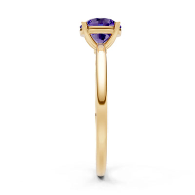 Classic Cathedral Solitaire Gemstone Engagement Ring, 1 Ctw