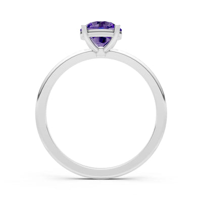 Classic Cathedral Solitaire Gemstone Engagement Ring, 1 Ctw