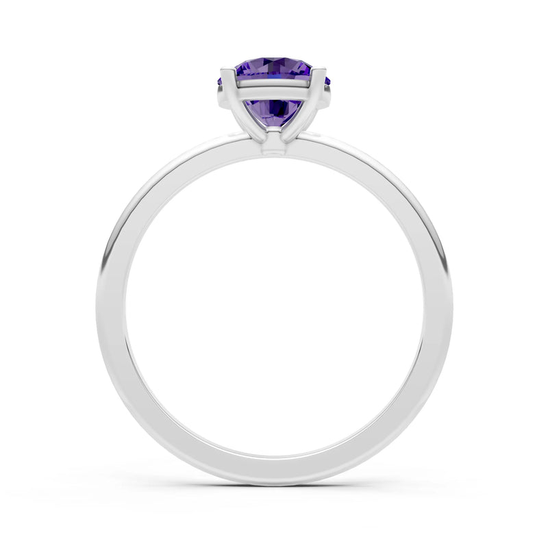 Classic Cathedral Solitaire Gemstone Engagement Ring, 1 Ctw