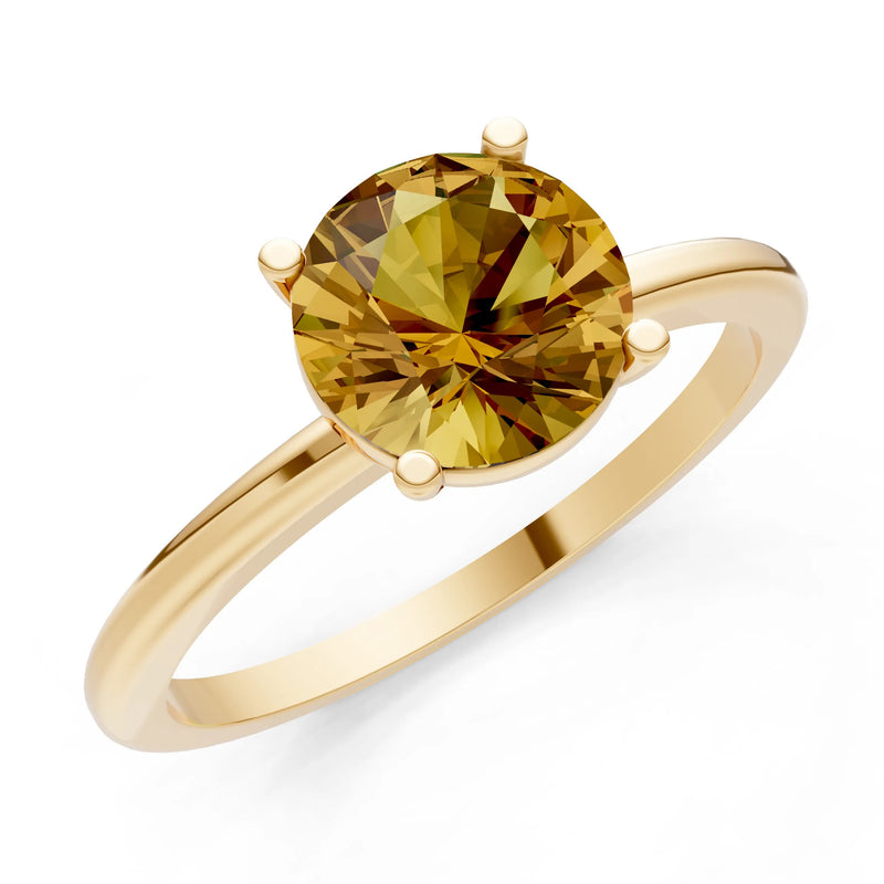 Classic Cathedral Solitaire Gemstone Engagement Ring, 1 Ctw