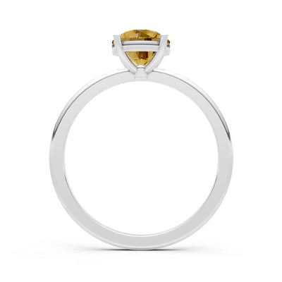 Classic Cathedral Solitaire Gemstone Engagement Ring, 1 Ctw