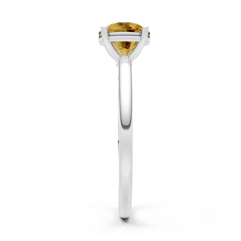 Classic Cathedral Solitaire Gemstone Engagement Ring, 1 Ctw