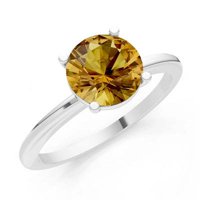 Classic Cathedral Solitaire Gemstone Engagement Ring, 1 Ctw