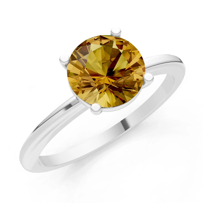 Classic Cathedral Solitaire Gemstone Engagement Ring, 1 Ctw