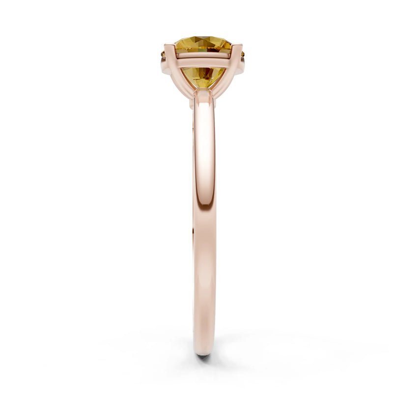 Citrine Round 6.5mm Normal 4 Prong Solitaire Round Engagement Ring Cathedral Setting