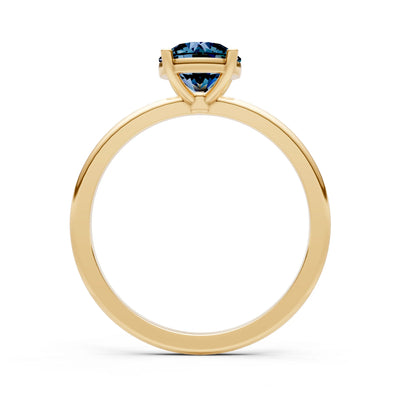 Alexandrite 4 Prong Solitaire Round Engagement Ring Cathedral Setting