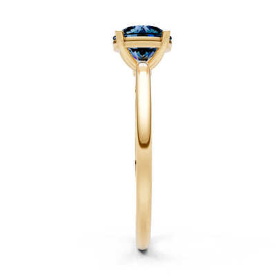 Classic Cathedral Solitaire Gemstone Engagement Ring, 1 Ctw