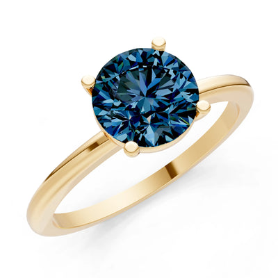 Alexandrite 4 Prong Solitaire Round Engagement Ring Cathedral Setting