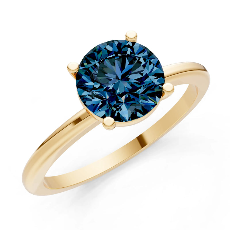 Alexandrite 4 Prong Solitaire Round Engagement Ring Cathedral Setting