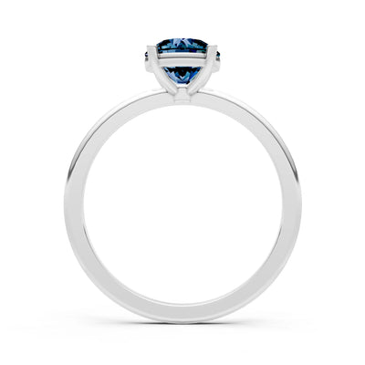 Classic Cathedral Solitaire Gemstone Engagement Ring, 1 Ctw