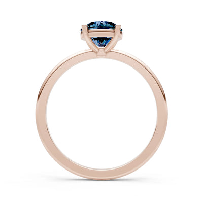 Alexandrite 4 Prong Solitaire Round Engagement Ring Cathedral Setting