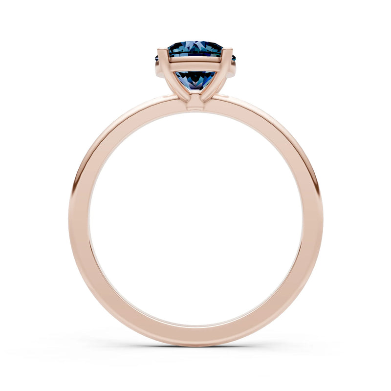 Alexandrite 4 Prong Solitaire Round Engagement Ring Cathedral Setting