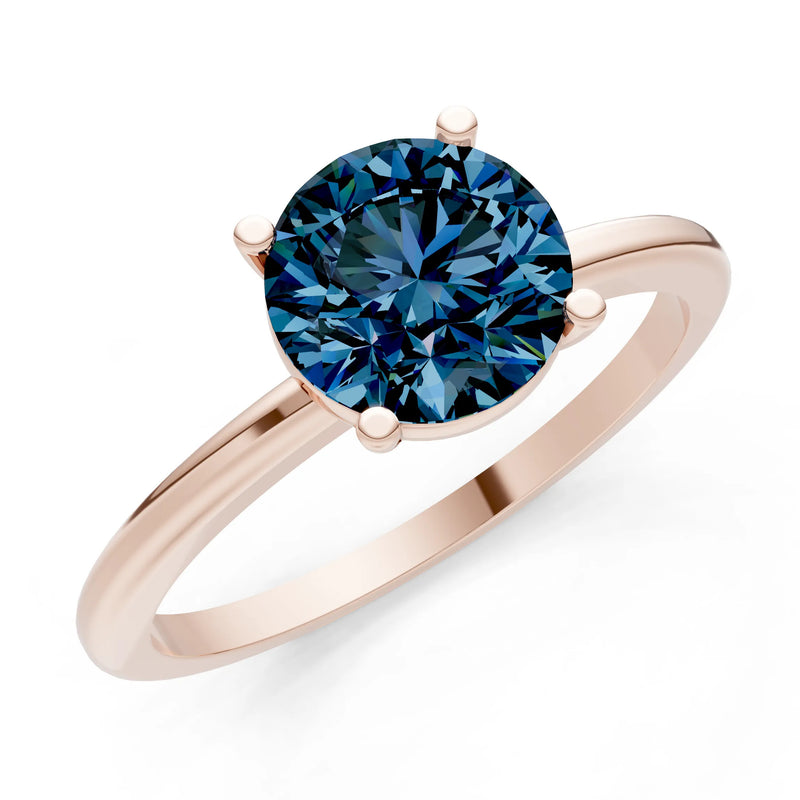 Alexandrite 4 Prong Solitaire Round Engagement Ring Cathedral Setting