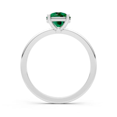 Classic Cathedral Solitaire Gemstone Engagement Ring, 1 Ctw