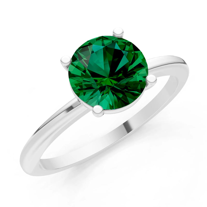 Classic Cathedral Solitaire Gemstone Engagement Ring, 1 Ctw