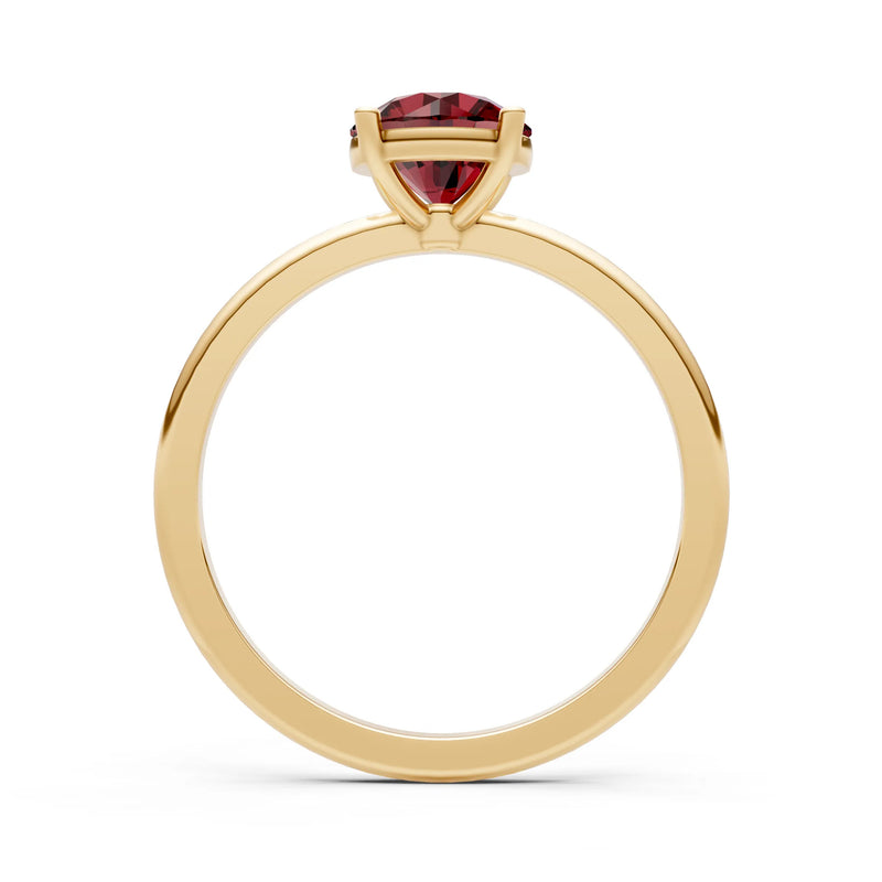 Garnet 4 Prong Solitaire Round Engagement Ring Cathedral Setting