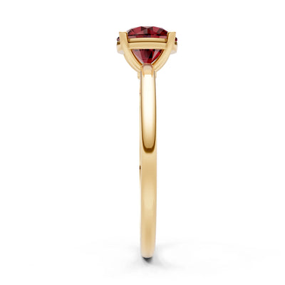 Classic Cathedral Solitaire Gemstone Engagement Ring