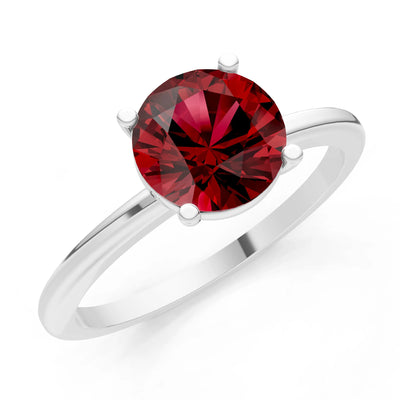 Classic Cathedral Solitaire Gemstone Engagement Ring