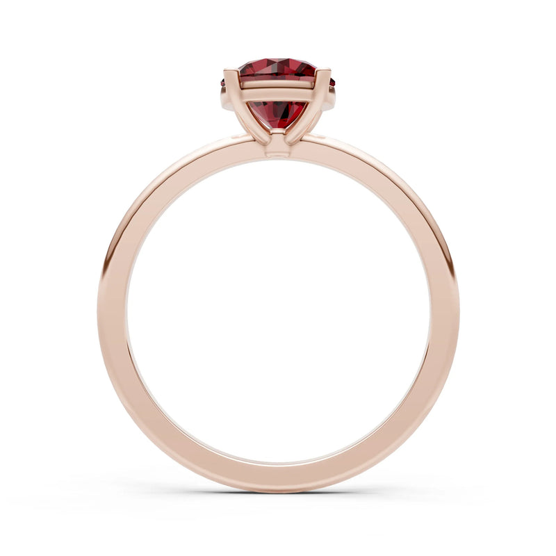 Garnet 4 Prong Solitaire Round Engagement Ring Cathedral Setting