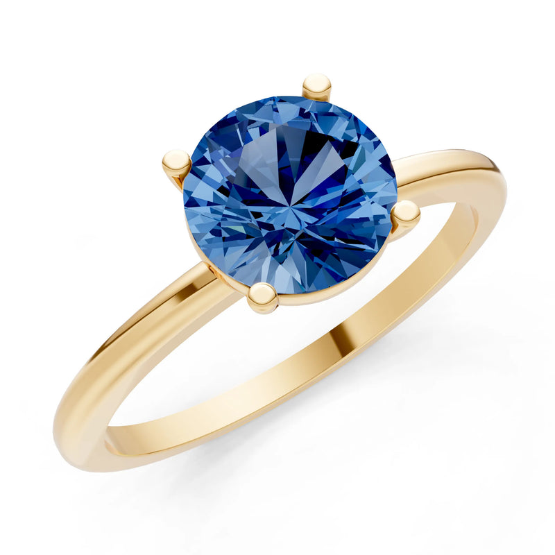 Classic Cathedral Solitaire Gemstone Engagement Ring, 1 Ctw