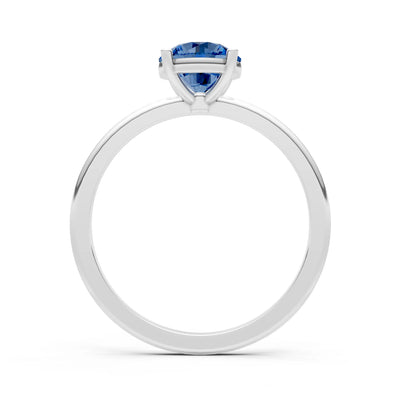 Classic Cathedral Solitaire Gemstone Engagement Ring, 1 Ctw