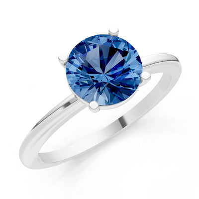 Classic Cathedral Solitaire Gemstone Engagement Ring, 1 Ctw