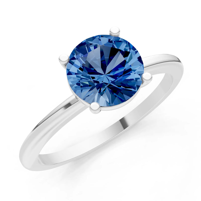 Classic Cathedral Solitaire Gemstone Engagement Ring, 1 Ctw