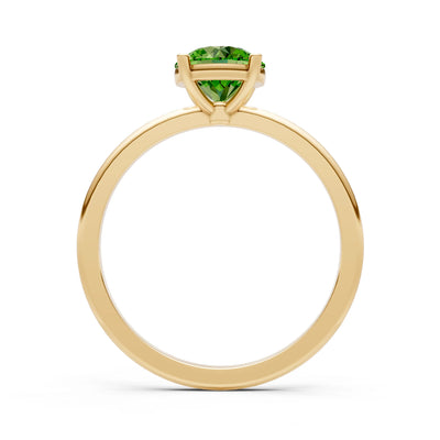 Peridot 4 Prong Solitaire Round Engagement Ring Cathedral Setting
