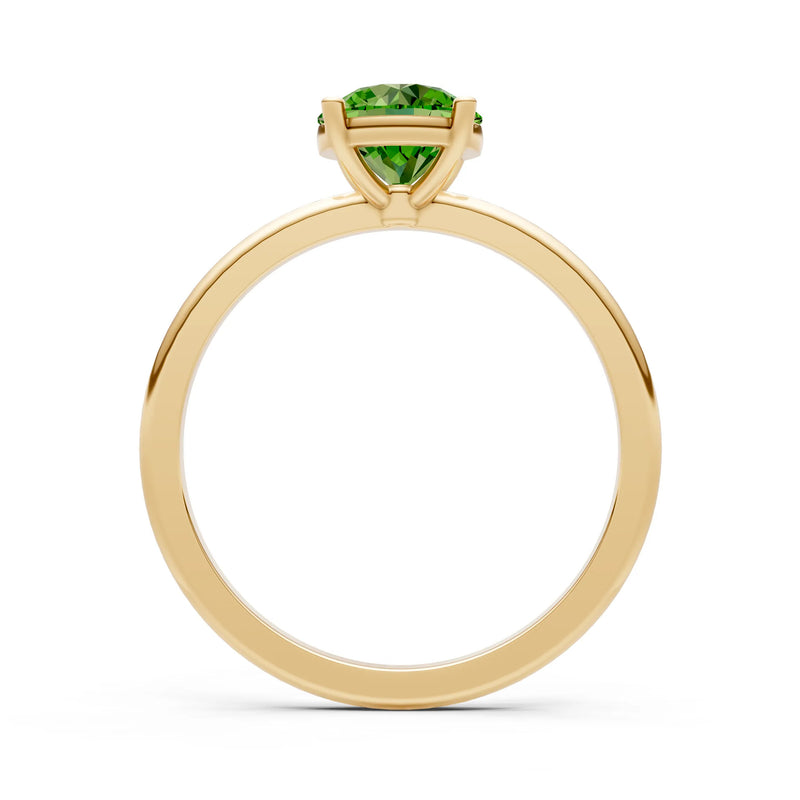 Peridot 4 Prong Solitaire Round Engagement Ring Cathedral Setting