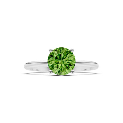 Classic Cathedral Solitaire Gemstone Engagement Ring, 1 Ctw