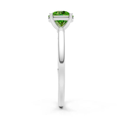 Classic Cathedral Solitaire Gemstone Engagement Ring, 1 Ctw