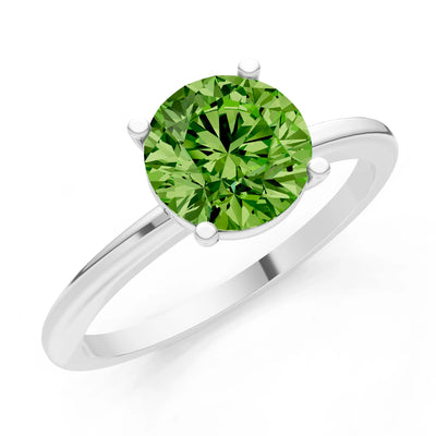 Classic Cathedral Solitaire Gemstone Engagement Ring, 1 Ctw