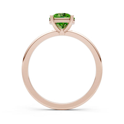 Peridot 4 Prong Solitaire Round Engagement Ring Cathedral Setting