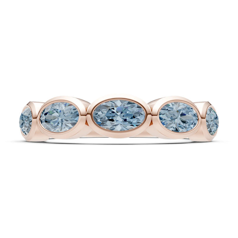 Oval Gemstone Bezel Set Half Eternity Band